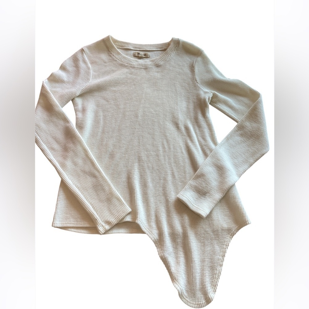 Madewell preppy Chic Ribbed Knit Long Sleeve Top cotton